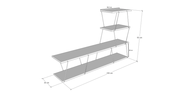 Televizní stolek TELRIS, bílá