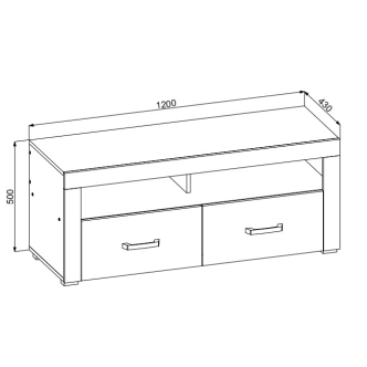 Televizní stolek TILIFOLIA, dub kraft zlatý/vanilka