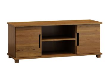 Televizní stolek TORFIN 6, šířka 120 cm, masiv borovice, moření: dub