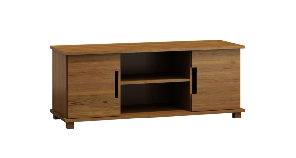 Televizní stolek TORFIN 6, šířka 140 cm, masiv borovice, moření: dub
