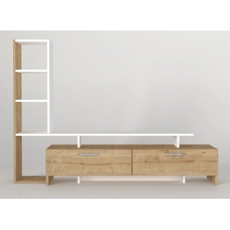 Televizní stolek TYRA s regálem, sapphire/bílá