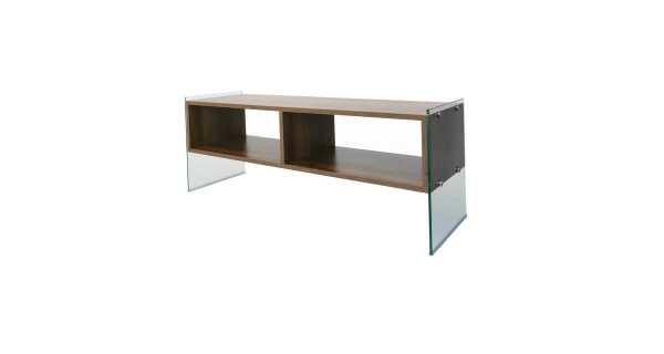 Televizní stolek VALGAR, vlašský ořech/sklo