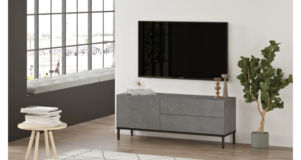 Televizní stolek VALTON typ 1, šedá/černá