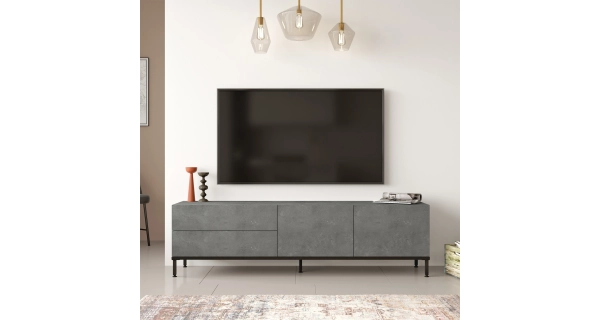 Televizní stolek VALTON typ 3, šedá/černá