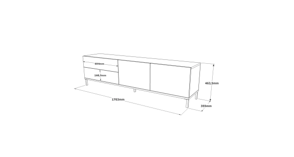 Televizní stolek VALTON typ 3, šedá/černá