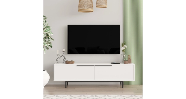 Televizní stolek VELVON, bílá