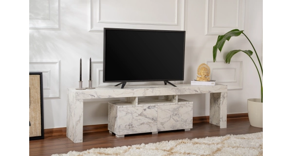 Televizní stolek VILTARIS, mramor