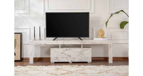 Televizní stolek VILTARIS, mramor