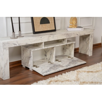 Televizní stolek VILTARIS, mramor