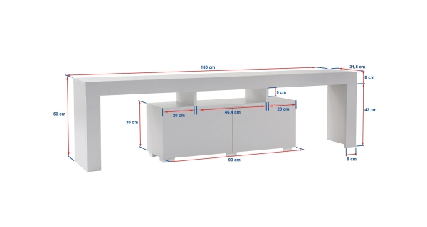 Televizní stolek VILTARIS, šedá