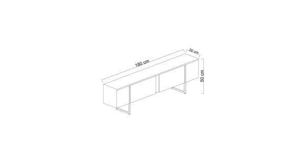 Televizní stolek WELTRIS, travertin/stříbrná