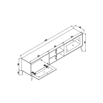 Televizní stolek YORLON typ 2, dub