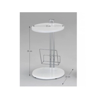 TENGAH odkládací stolek, bílá/chrom