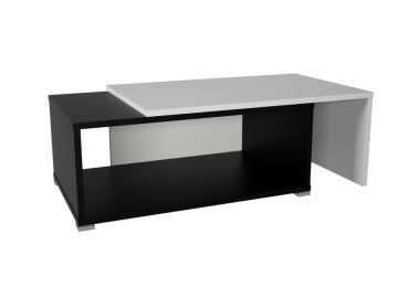 TIDORE konferenční rozkládací stolek, bílá/černá