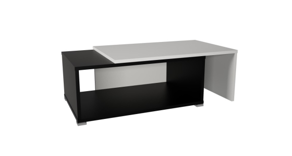 TIDORE konferenční rozkládací stolek, bílá/černá