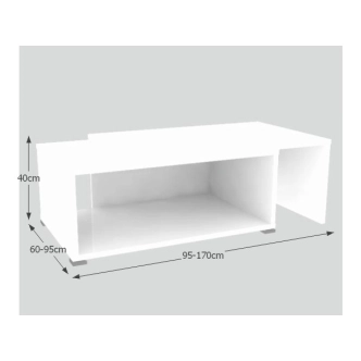 TIDORE konferenční stolek, bílá