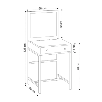 Toaletní stolek BONTBERG, dub/černá