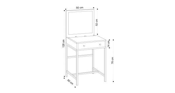 Toaletní stolek BONTBERG, dub/černá