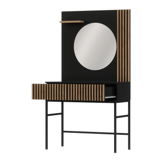 Toaletní stolek CHRISTOBEL, černý mat/dub artisan