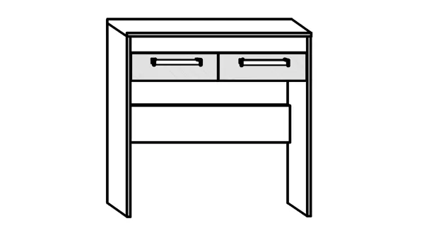 Toaletní stolek GATTON, craft tobaco/craft zlatý