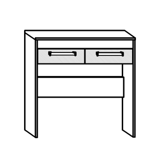 Toaletní stolek GATTON, dub artisan/bílý lesk, 5 let záruka