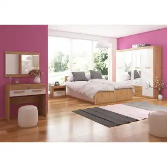 Toaletní stolek GATTON, dub artisan/bílý lesk