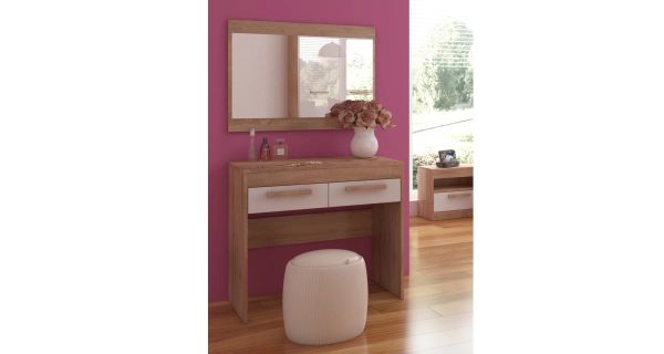 Toaletní stolek GATTON, dub sonoma/bílý lesk, 5 let záruka