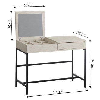 Toaletní stolek HARTREL, travertin