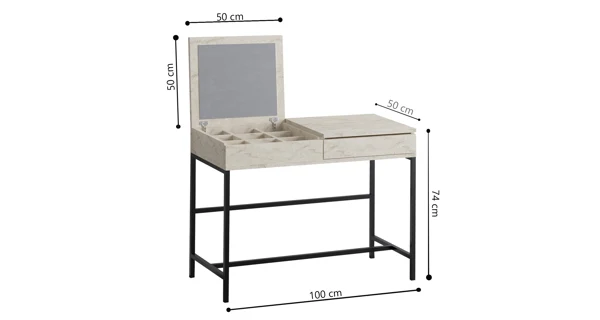 Toaletní stolek HARTREL, travertin