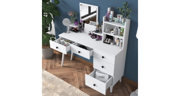 Toaletní stolek HELLON, bílá