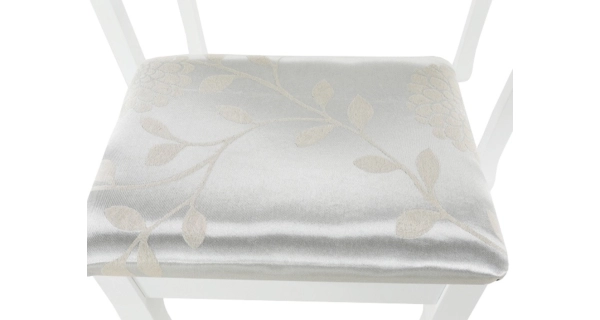 Toaletní stolek HORTENZIE s taburetem, bílá/stříbrná