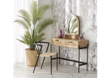 Toaletní stolek ILLAMPU, přírodní/černý