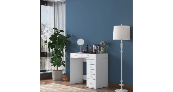 Toaletní stolek JERNOR, bílá