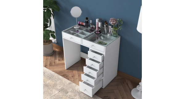 Toaletní stolek JERNOR, bílá