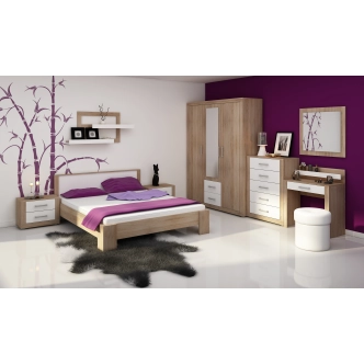 Toaletní stolek MOLTENO, dub sonoma/bílý lesk, 5 let záruka