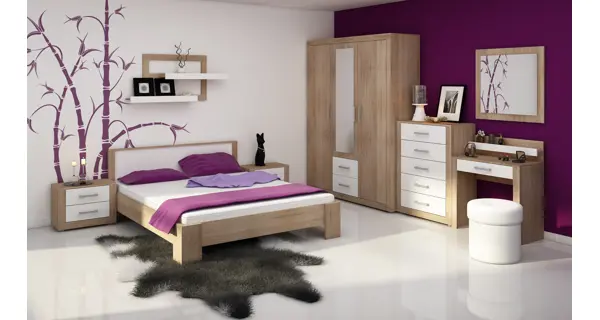 Toaletní stolek MOLTENO, dub sonoma/bílý lesk, 5 let záruka