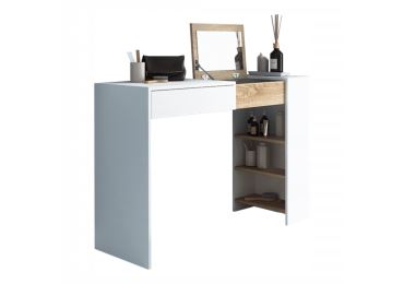 Toaletní stolek/psací stůl PLAVUNA, bílá/dub sonoma