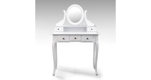 Toaletní stolek se zrcadlem JERAI, bílá