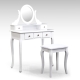 Toaletní stolek se zrcadlem JERAI, bílá