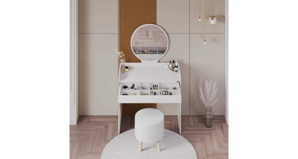 Toaletní stolek TELMEN, bílá DOPRODEJ