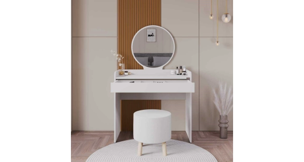 Toaletní stolek TELMEN, bílá DOPRODEJ