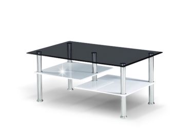 TRIVIR konferenční stolek, ocel/sklo
