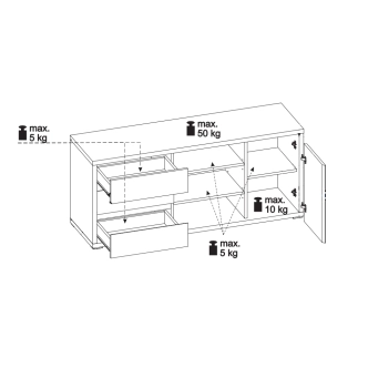 TROGLAV RTV stolek 1D3S, dub shetland