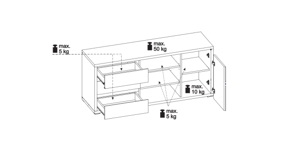 TROGLAV RTV stolek 1D3S, dub shetland