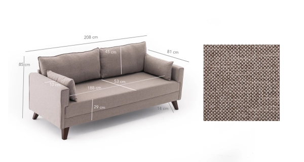 Trojsedák AMARA, krémová