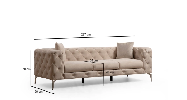 Trojsedák ANNA, krémová