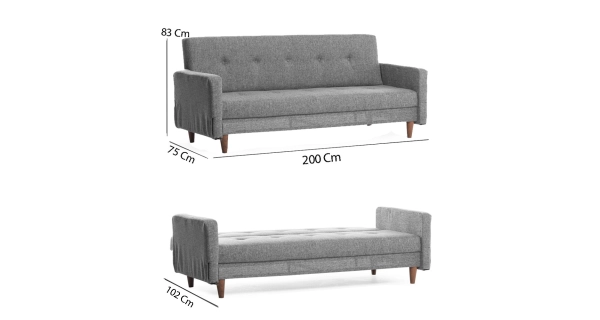 Trojsedák BAKU, světle šedá