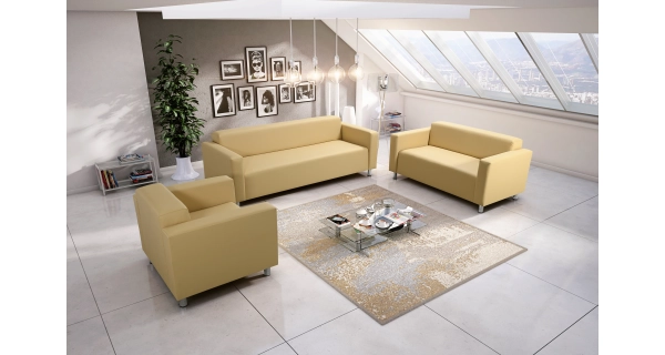 Trojsedák GIDEON 3, krémová ekokůže