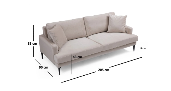 Trojsedák MERLINOR, béžová