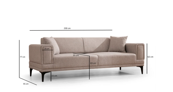 Trojsedák ZALFARO, světle hnědá